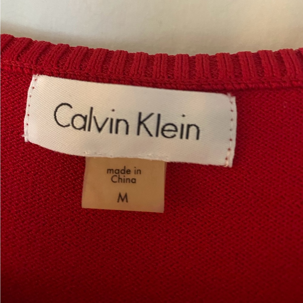 Red Calvin Klein dress